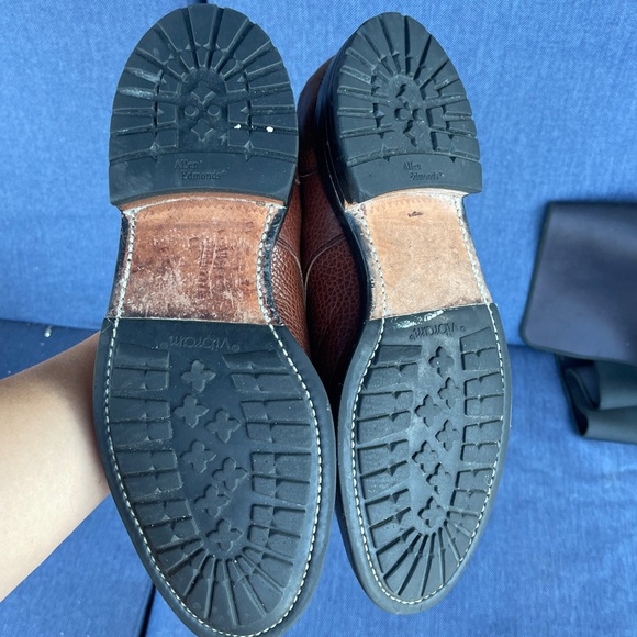 Allen Edmonds Canton Tan Pebble Oxfords USA Mens 9.5 D - Picture 5 of 13